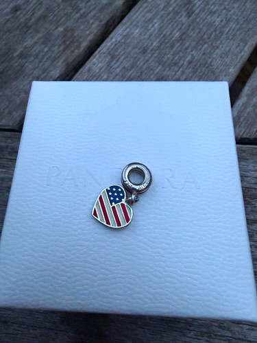 Pandora usa flag heart dangle - usa,