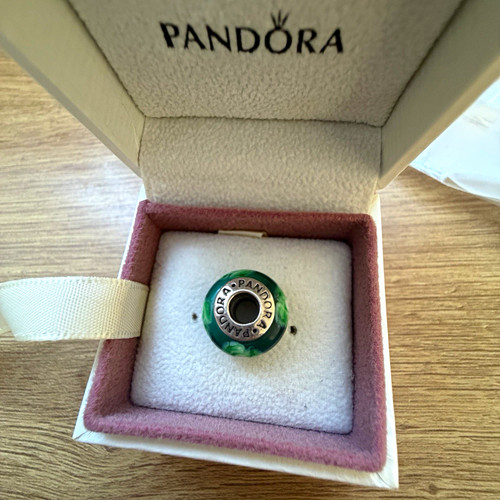 Pandora green glass bead - pandora,