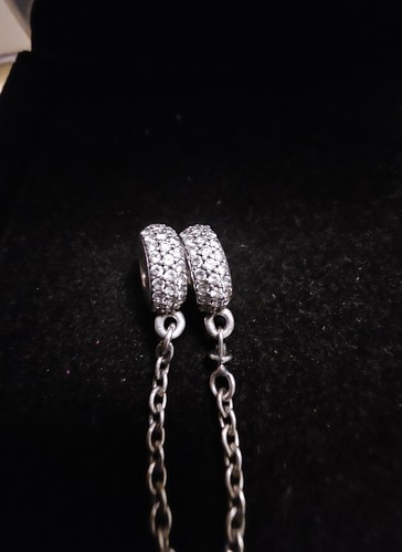 Pandora pave safety chain - pave,