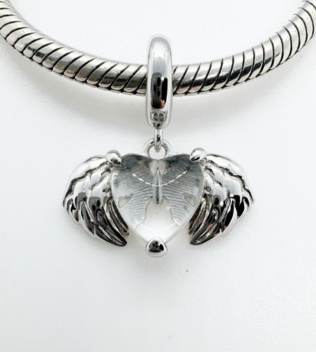 Love heart dangle charm angel - dangle,