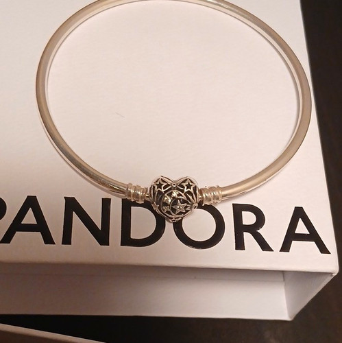 Pandora silver hinged bangle - pandora,