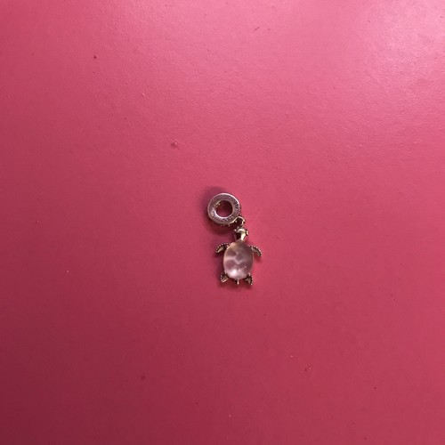 Pink turtle charm - turtle,