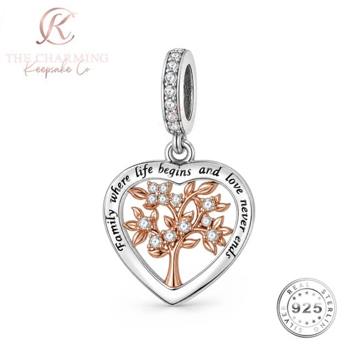 Family tree charm silver - silver, &