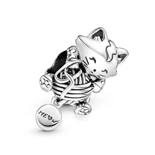 Pandora sterling silver kitten - silver,